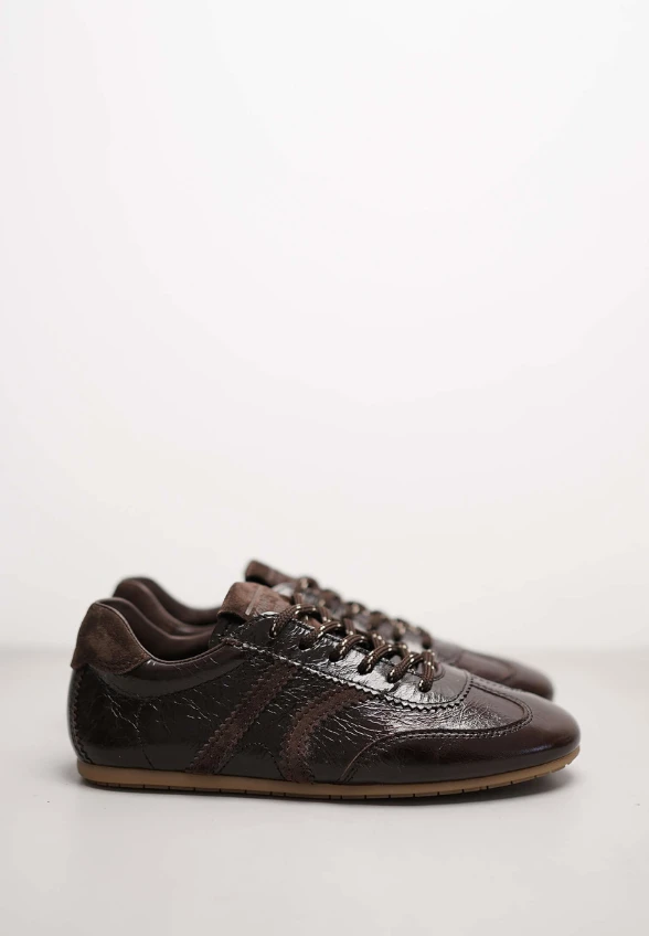 SNEAKERSY DROP SKÓRZANE CZEKOLADOWY BRĄZ