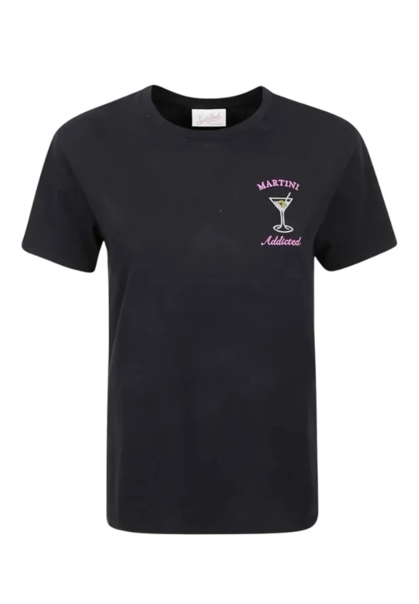 T-SHIRT EMILIE MARTINI ADDICTED CZARNY