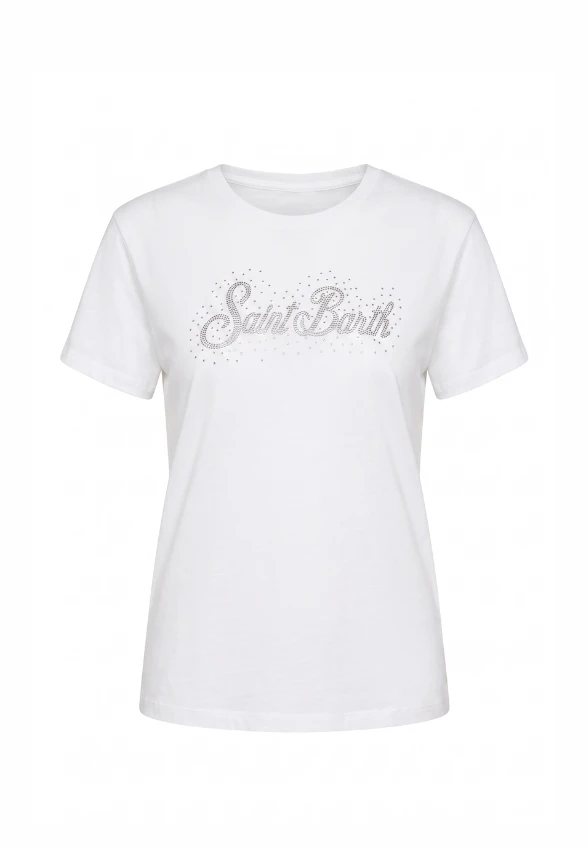 T-SHIRT EMILIE STRASS BIAŁY