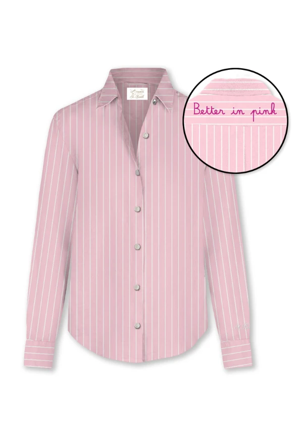 KOSZULA BAWEŁNIANA MEREDITH STRIPES RÓŻOWA