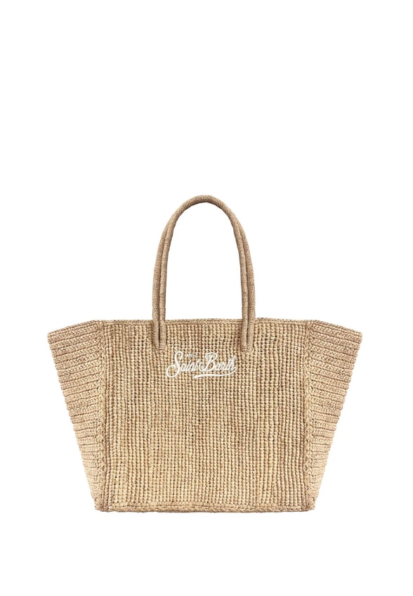 TORBA HANDBAG RAFFIA MID BEŻOWA
