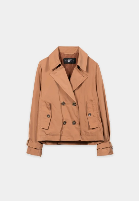 TRENCZ SATYNOWY CAMEL