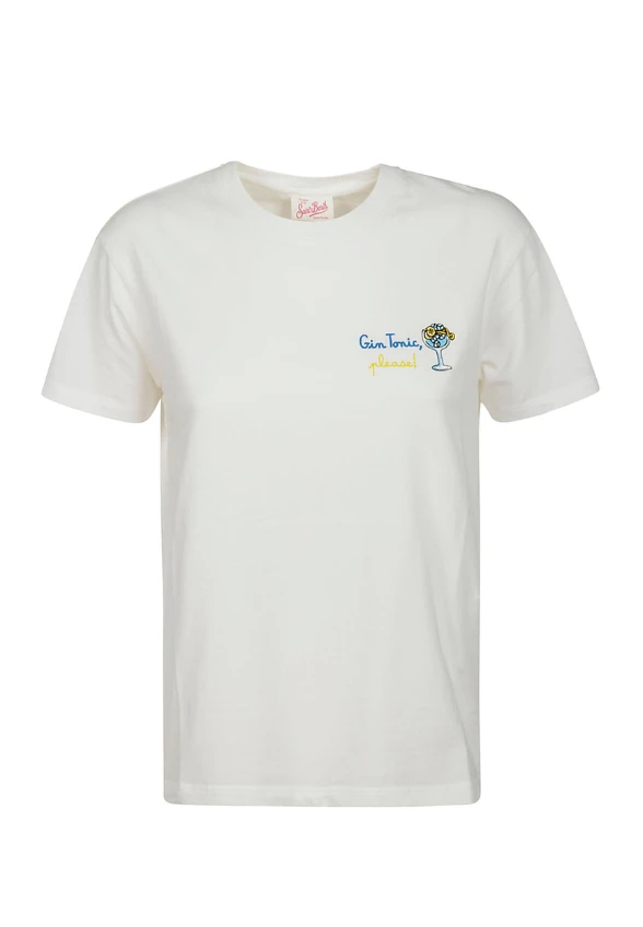 T-SHIRT EMILIE GLASS GIN PLEASE BIAŁY