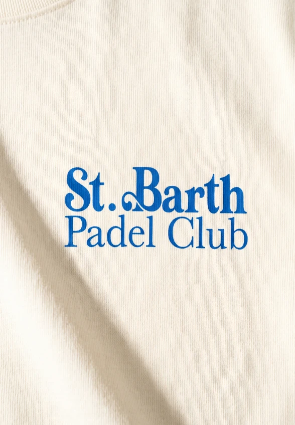 T-SHIRT MĘSKI PADEL CLUB PALM BIAŁY