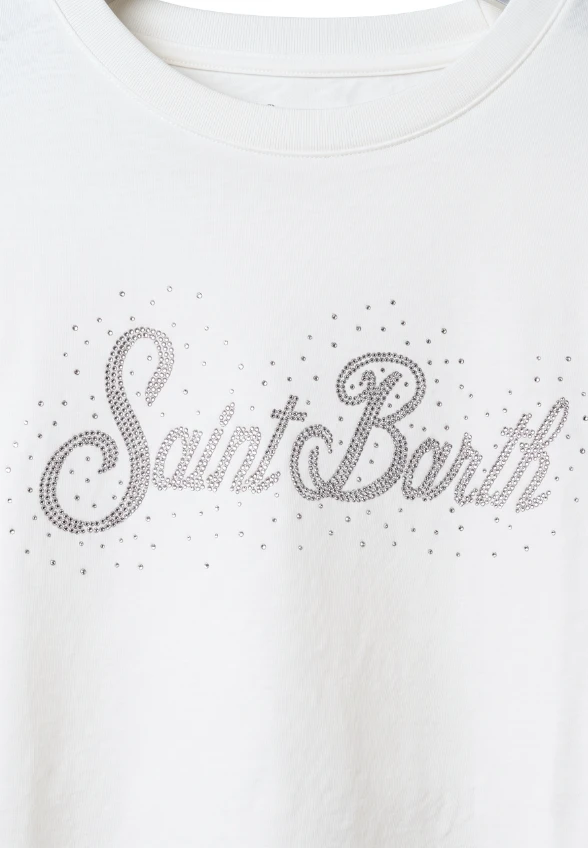 T-SHIRT EMILIE STRASS BIAŁY