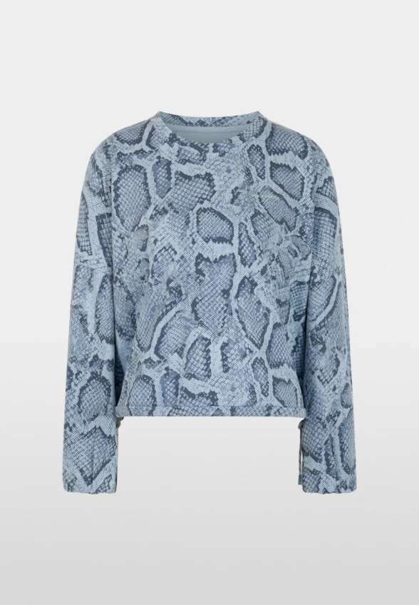 BLUZA Z NADRUKIEM ZWIERZĘCYM NIEBIESKA