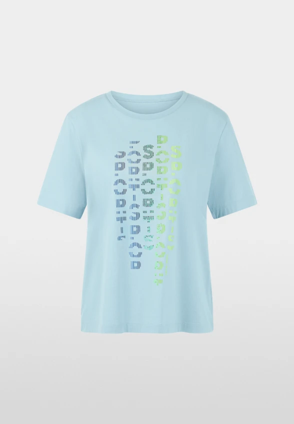 T-SHIRT Z NADRUKIEM BŁĘKITNY