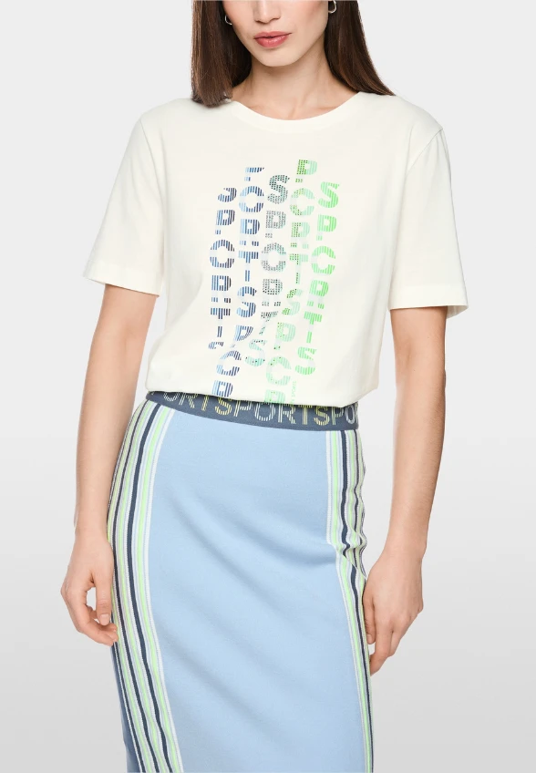 T-SHIRT Z NADRUKIEM SPORT BIAŁY