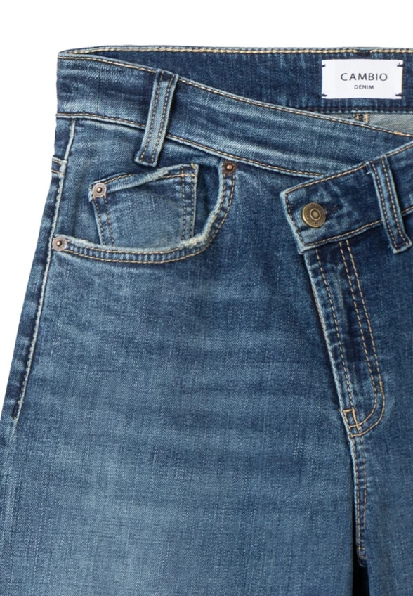 SPODNIE JEANSOWE BAGGY ASYMMETRICAL WIDE-FIT NIEBIESKIE