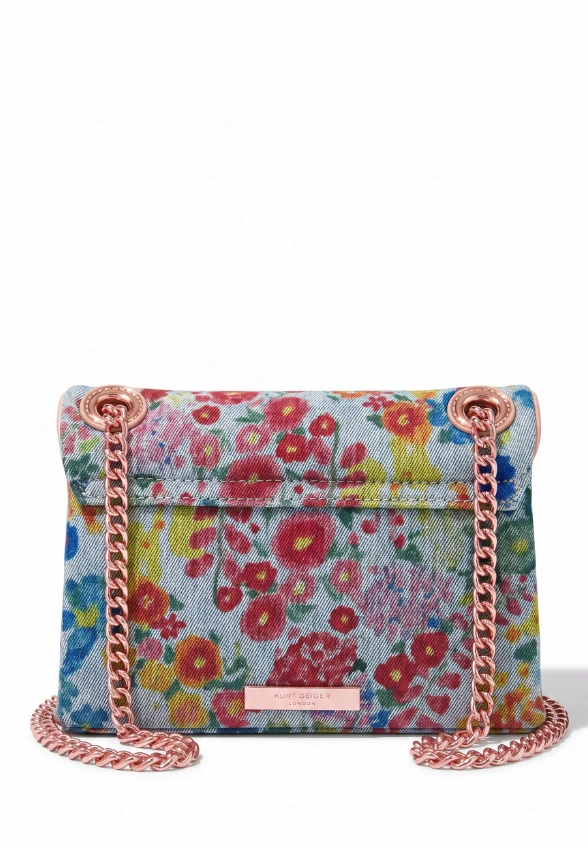 TOREBKA MINI KENSINGTON FLOWER RÓŻOWO-NIEBIESKA