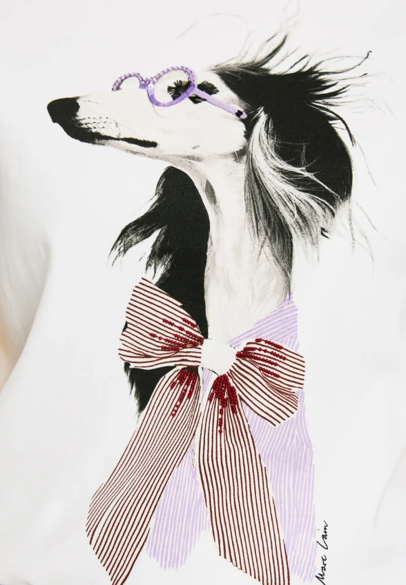 T-SHIRT Z MOTYWEM PSA BIAŁY