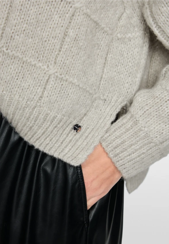 SWETER Z GOLFEM OVERSIZE SZARY
