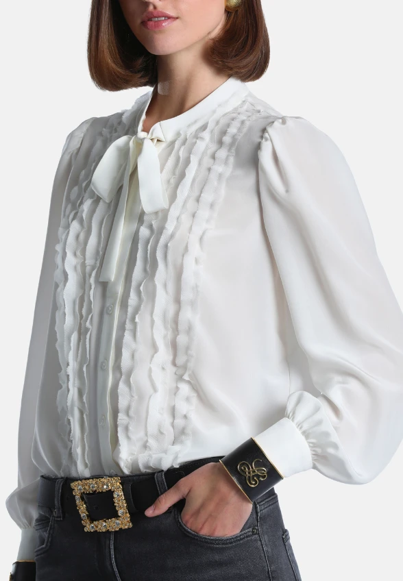 KOSZULA JEDWABNA LINDAS BIAŁA