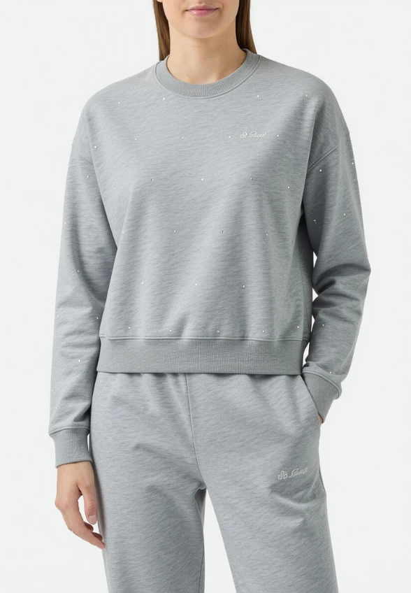 BLUZA CASEY Z KRYSZTAŁKAMI SZARA