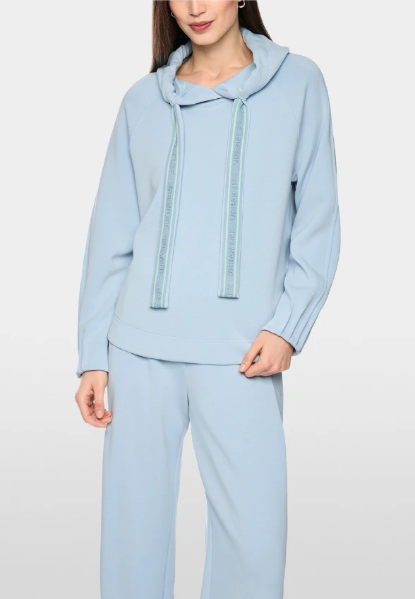 BLUZA Z KAPTUREM BŁĘKITNA