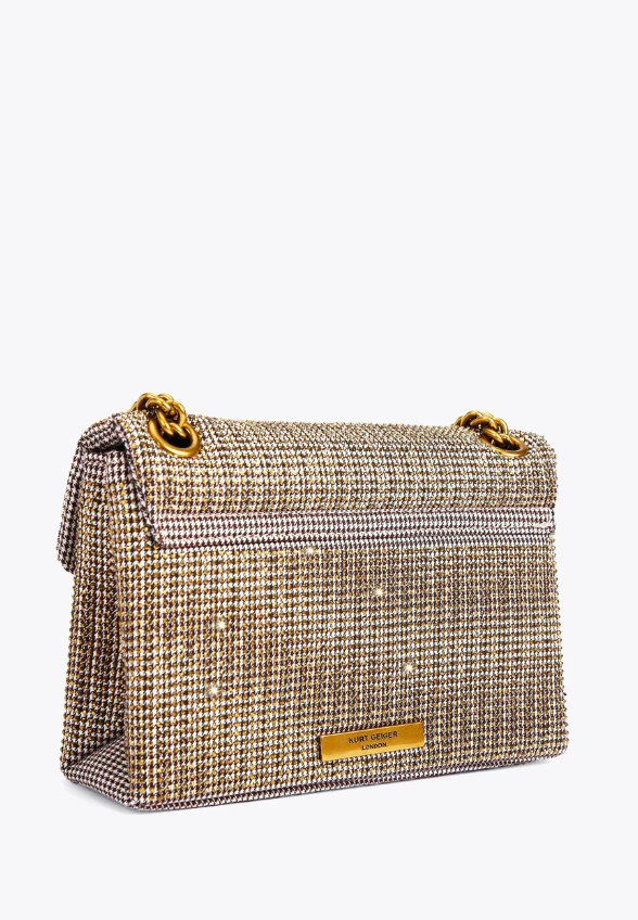 TOREBKA MINI KENSINGTON W PEPITKĘ BEŻOWA