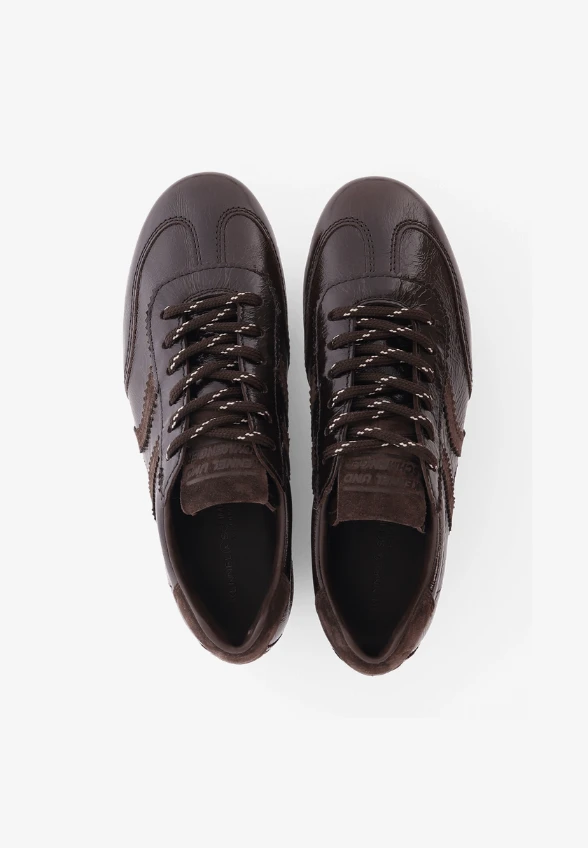 SNEAKERSY DROP SKÓRZANE CZEKOLADOWY BRĄZ