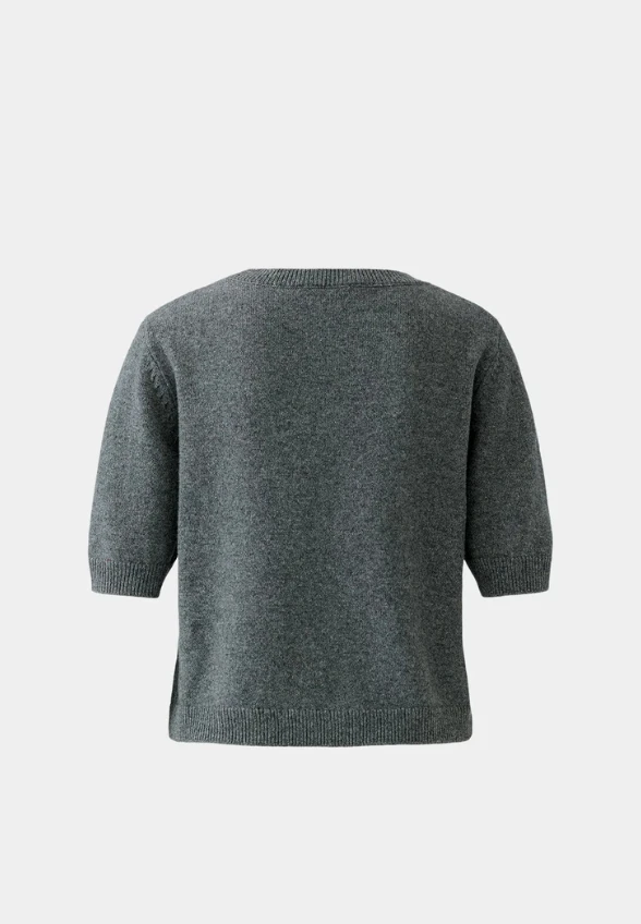 SWETER Z DENIMOWYMI KIESZONKAMI SZARY