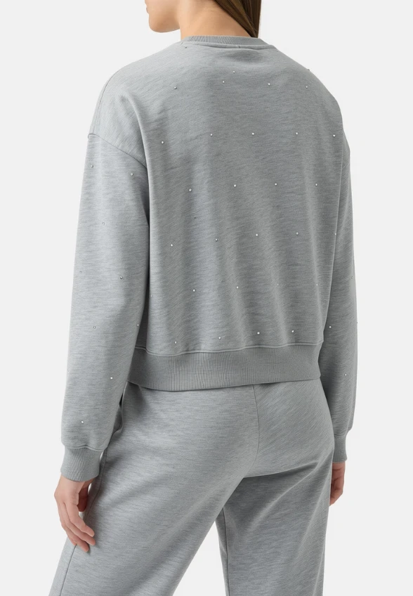 BLUZA CASEY Z KRYSZTAŁKAMI SZARA
