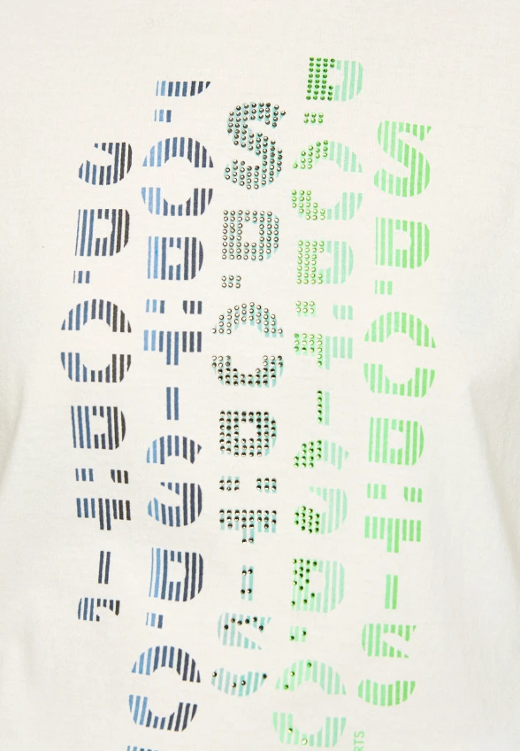 T-SHIRT Z NADRUKIEM SPORT BIAŁY