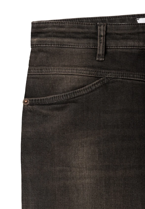 SPODNIE JEANSOWE ELIN O-SHAPE CIEMNY BRĄZ