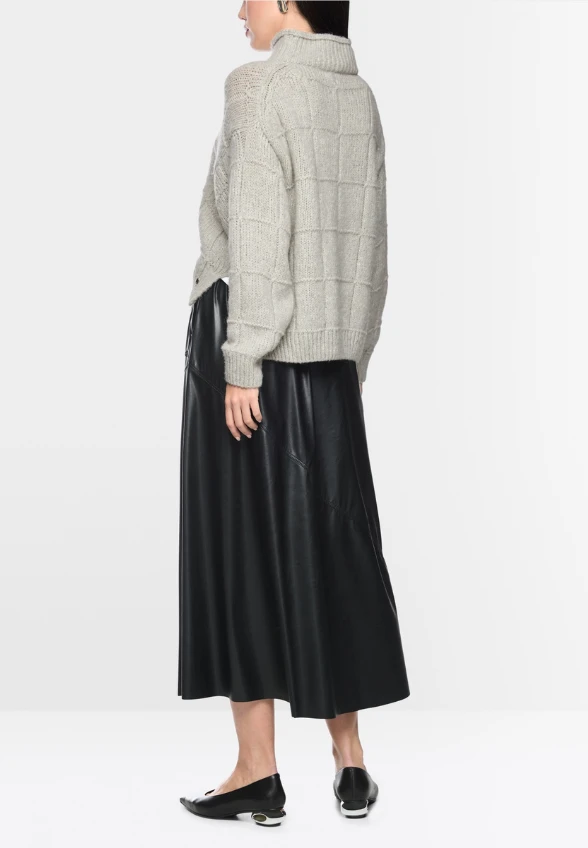 SWETER Z GOLFEM OVERSIZE SZARY