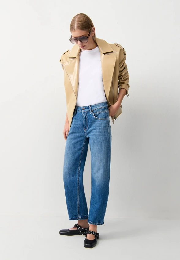 SPODNIE JEANSOWE ELLI O-SHAPE NIEBIESKIE