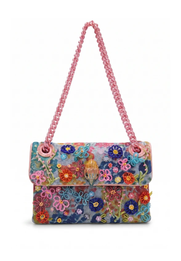 TOREBKA MINI KENSINGTON FLOWER RÓŻOWO-NIEBIESKA