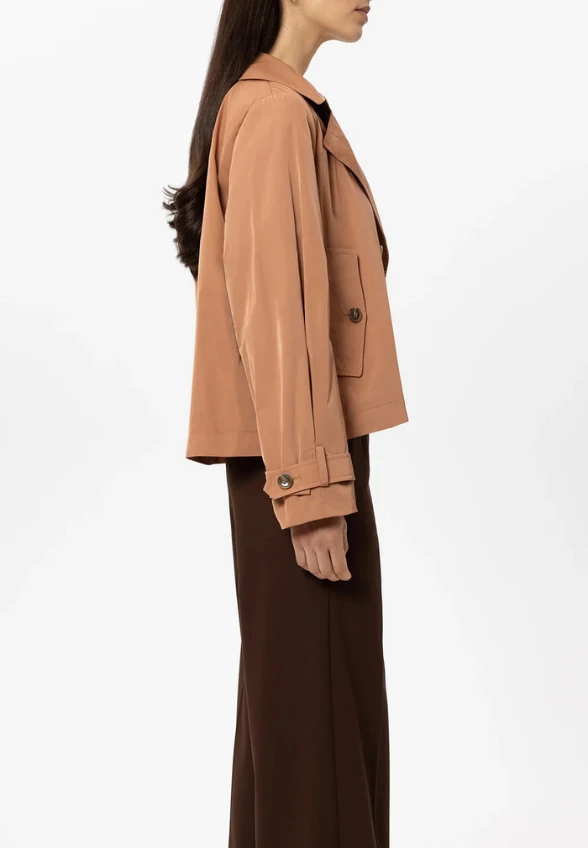 TRENCZ SATYNOWY CAMEL