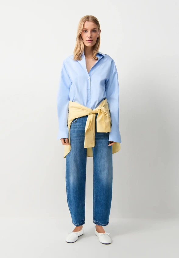 SPODNIE JEANSOWE ELLI O-SHAPE NIEBIESKIE