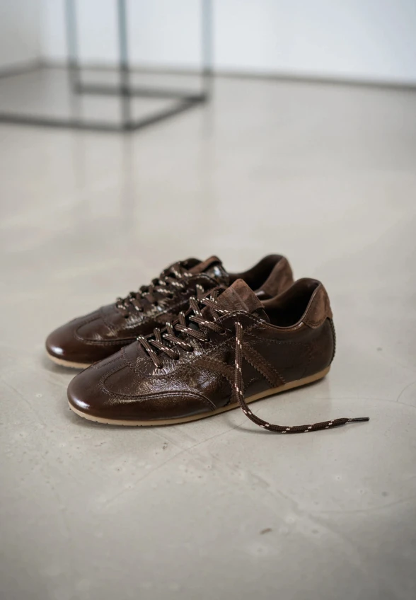 SNEAKERSY DROP SKÓRZANE CZEKOLADOWY BRĄZ