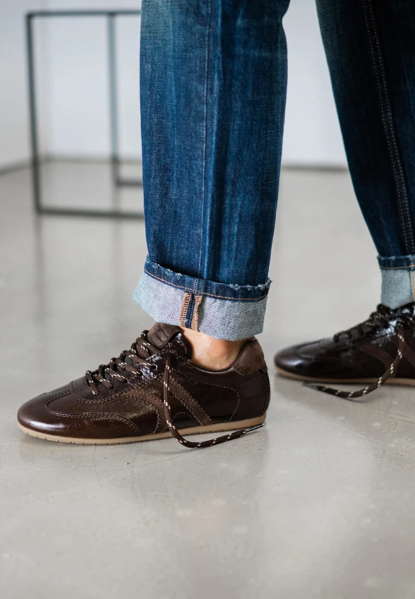 SNEAKERSY DROP SKÓRZANE CZEKOLADOWY BRĄZ