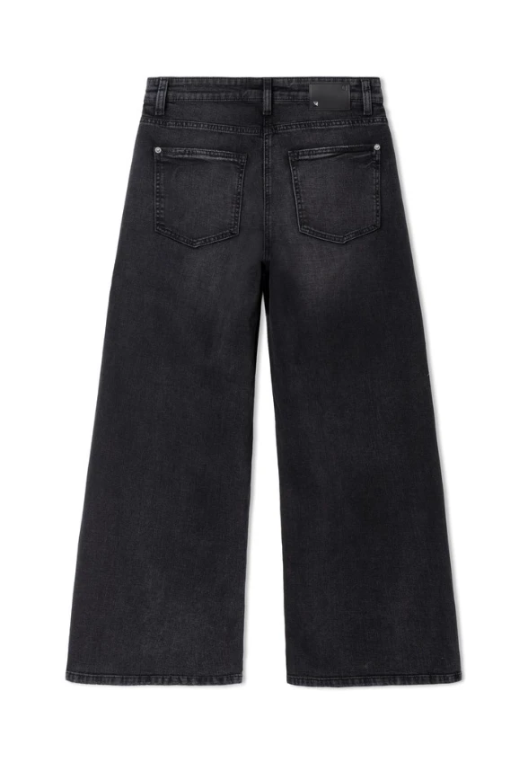 SPODNIE JEANSOWE BAGGY ASYMMETRICAL WIDE-FIT CZARNE