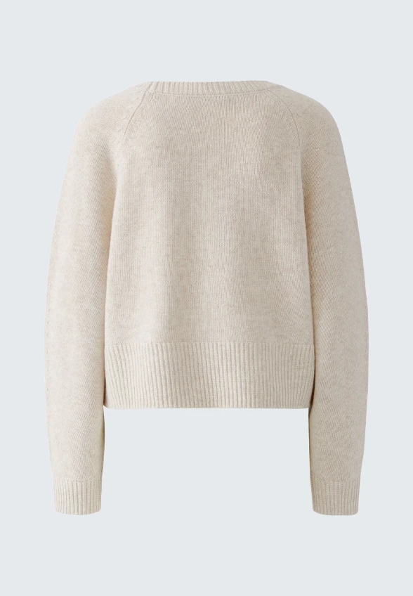 SWETER Z MIESZANKI WEŁNY I MODELU ÉCRU