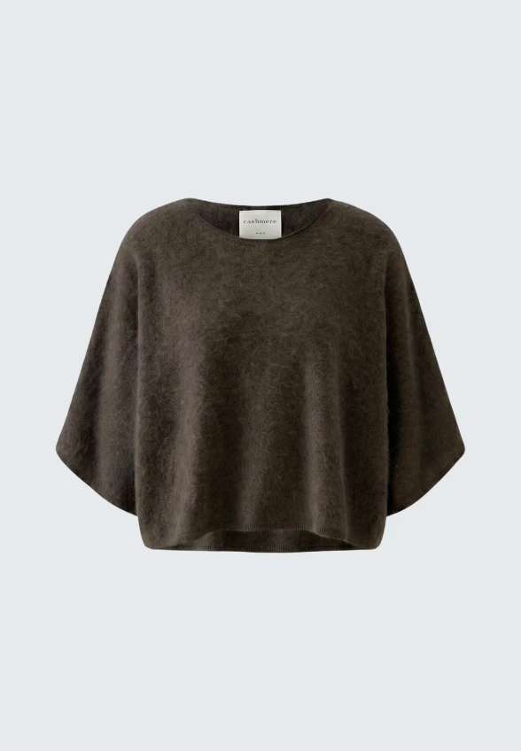 SWETER KASZMIROWY CIEMNY BRĄZ