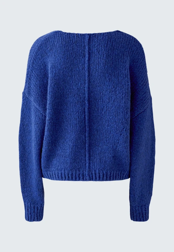 SWETER Z WEŁNY I MOHERU NIEBIESKI
