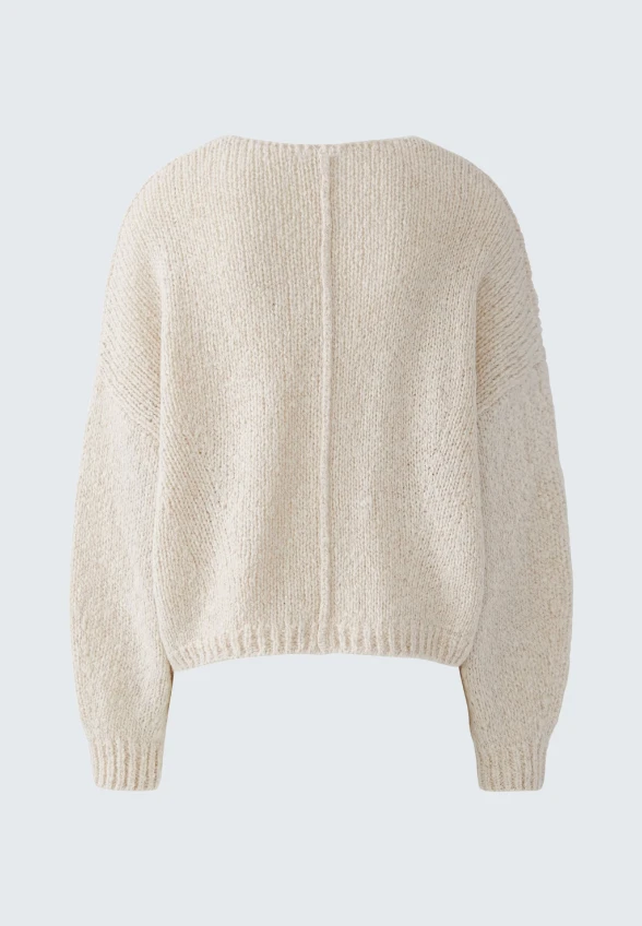 SWETER Z WEŁNY I MOHERU ÉCRU