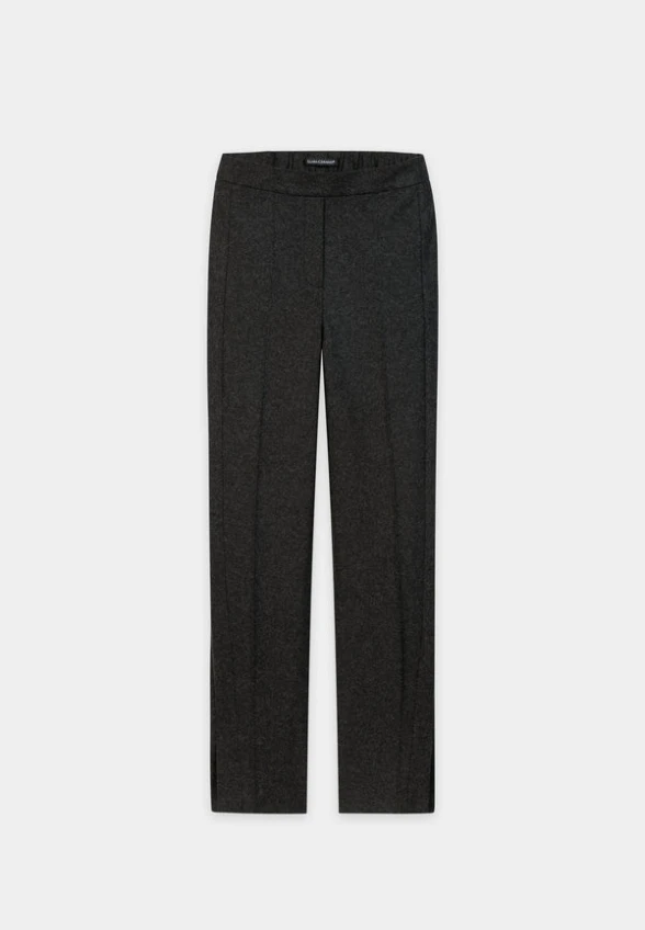 SPODNIE WEŁNIANE TYPU WIDE-LEG ANTRACYTOWE