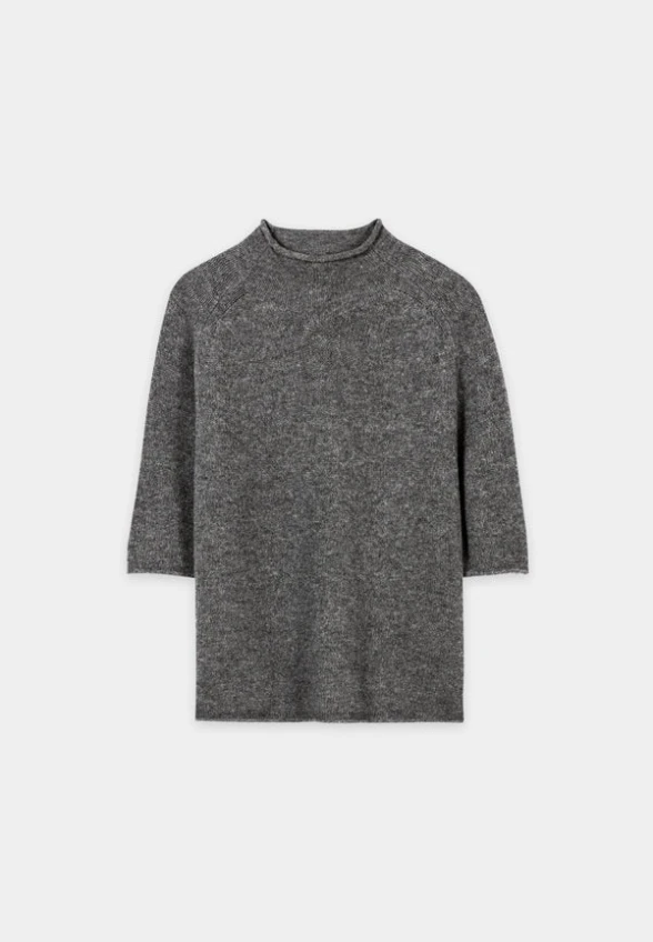 SWETER ZE STÓJKĄ ANTRACYTOWY