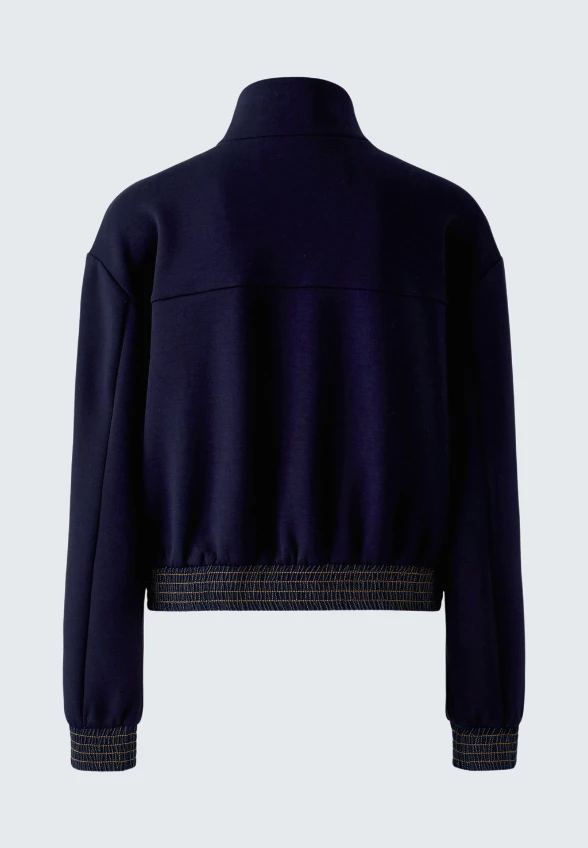 BLUZA Z NASZYWANYMI KIESZENIAMI GRANATOWA
