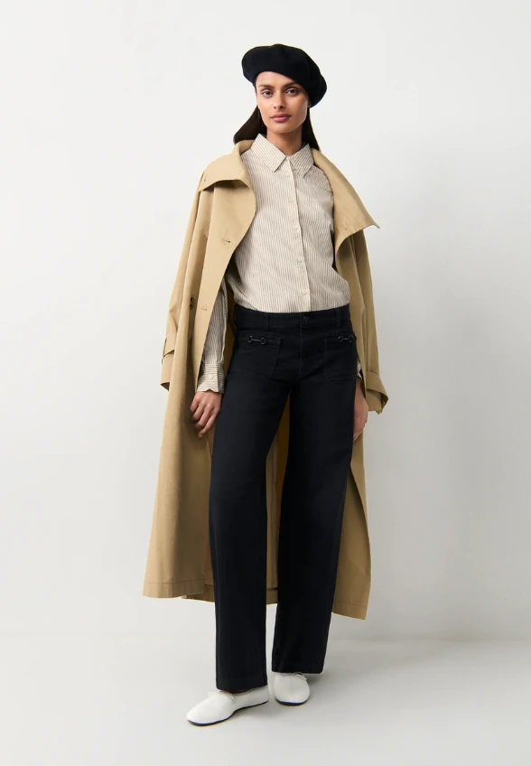 SPODNIE JEANSOWE ADA WIDE-FIT CZARNE