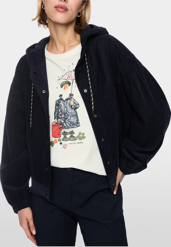 T-SHIRT Z PRINTEM ARTYSTYCZNYM ZŁAMANA BIEL