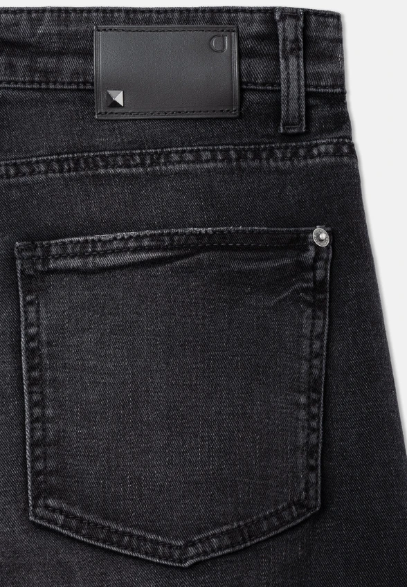 SPODNIE JEANSOWE BAGGY ASYMMETRICAL WIDE-FIT CZARNE