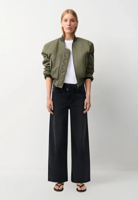 SPODNIE JEANSOWE BAGGY ASYMMETRICAL WIDE-FIT CZARNE