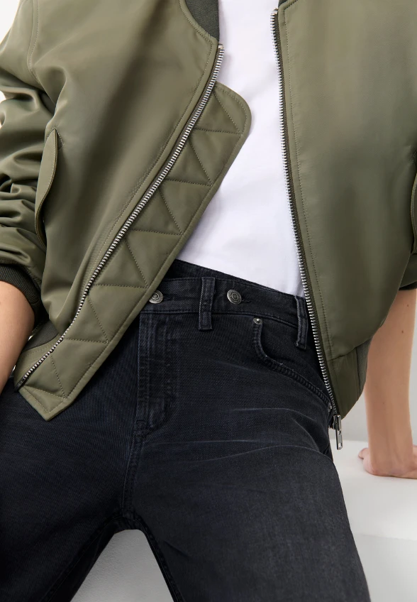 SPODNIE JEANSOWE BAGGY ASYMMETRICAL WIDE-FIT CZARNE