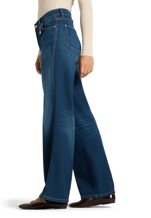 SPODNIE JEANSOWE AIMEE WIDE-FIT CIEMNO-NIEBIESKIE