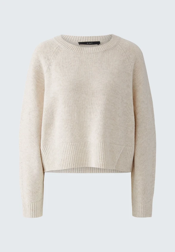 SWETER Z MIESZANKI WEŁNY I MODELU ÉCRU