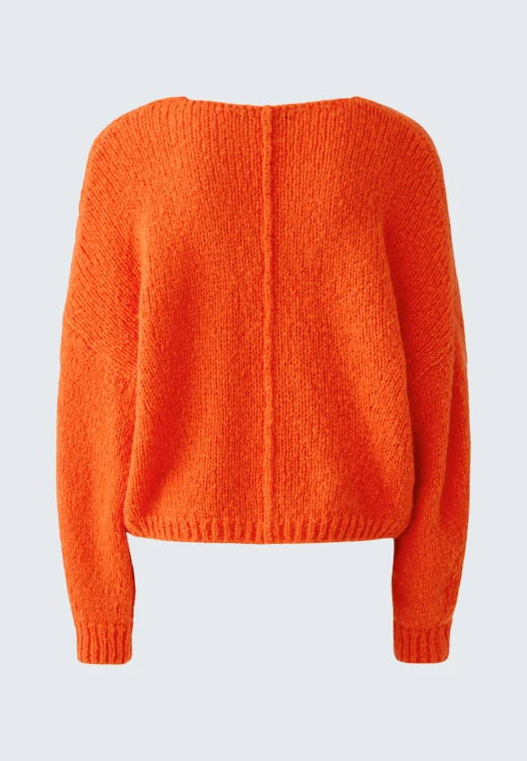 SWETER Z WEŁNY I MOHERU POMARAŃCZOWY