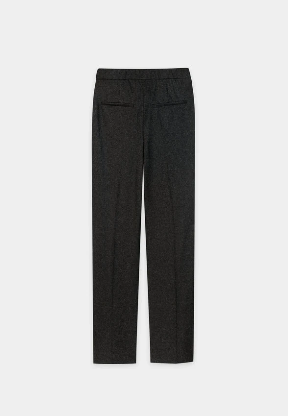 SPODNIE WEŁNIANE TYPU WIDE-LEG ANTRACYTOWE