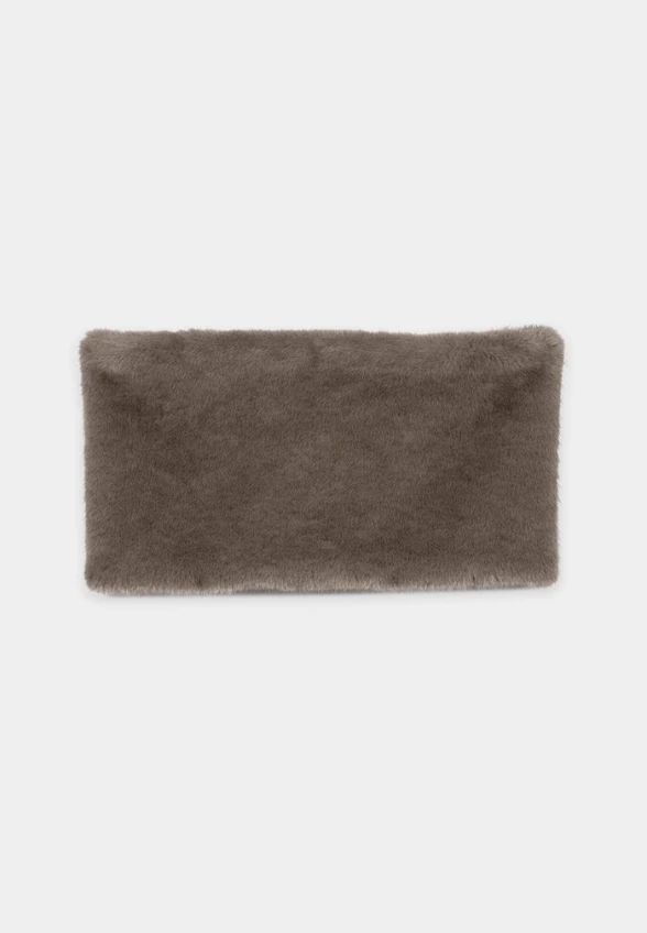 KOMIN ZE SZTUCZNEGO FUTRA CIEMNY TAUPE